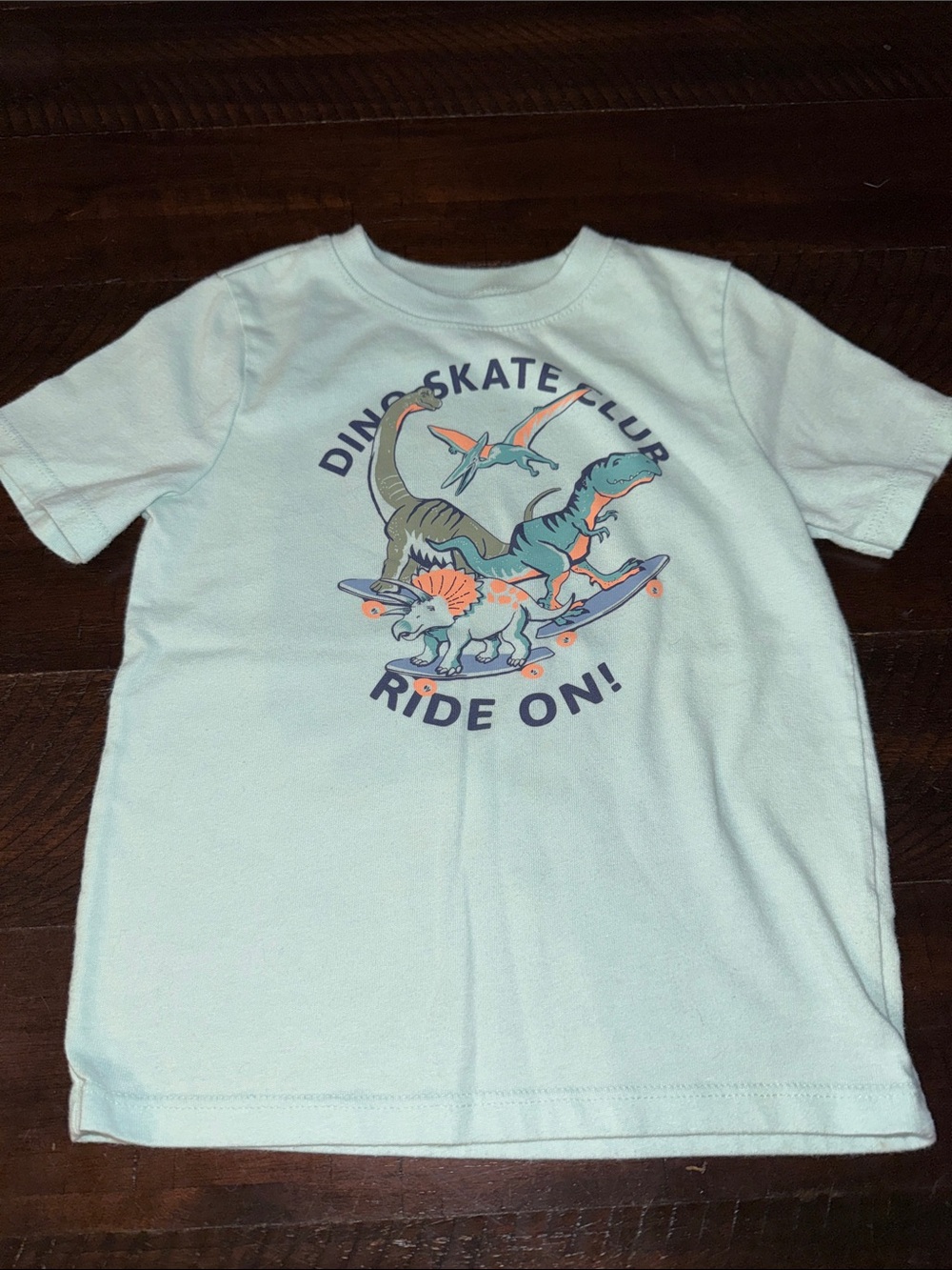 Kids Dino Skate Club Graphic Tee - Light Blue